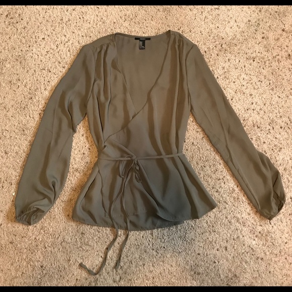 Forever 21 Tops - Long Sleeved Olive Green Top